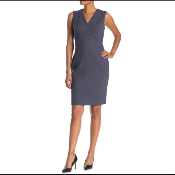 Lafayette 148 New York Dresses & Skirts - Lafayette 148 Kendal V-Neck Sleeveless Wool Sheath